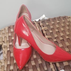 New Go jane red pathen leather pumps